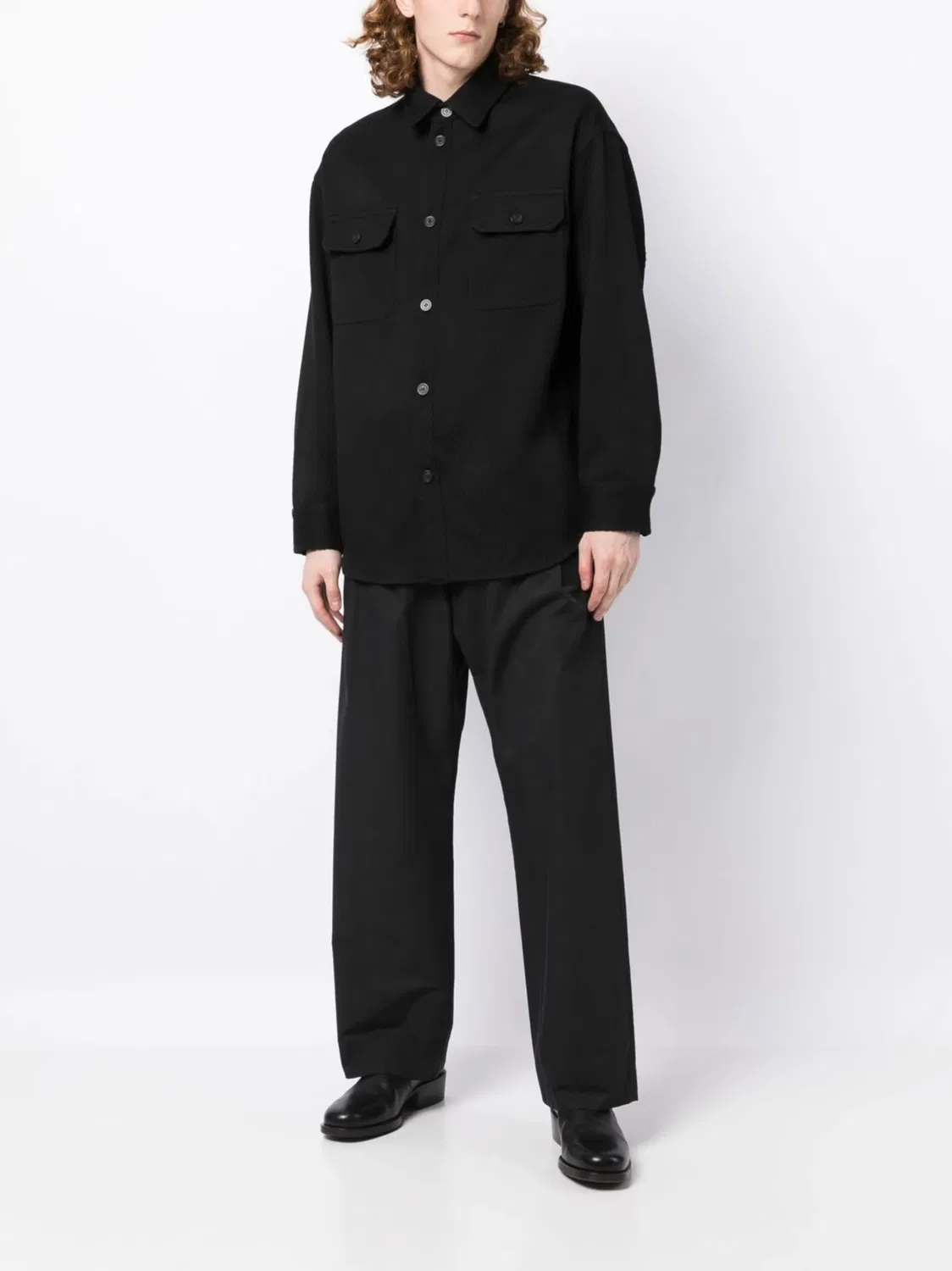 Куртка-рубашка из шерсти Emporio Armani, черный — фото 2