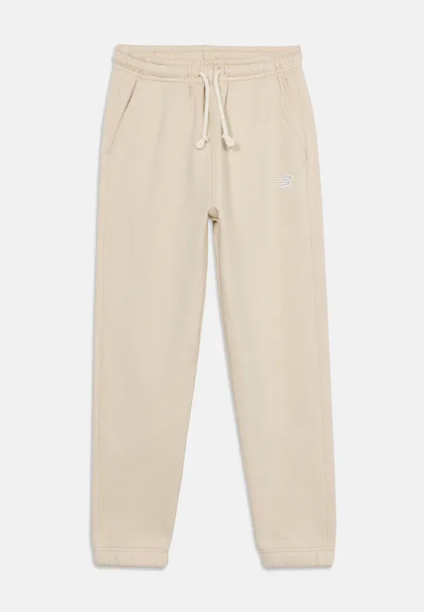 Брюки хлопковые Small logo New Balance, Beige, бежевый — фото 3