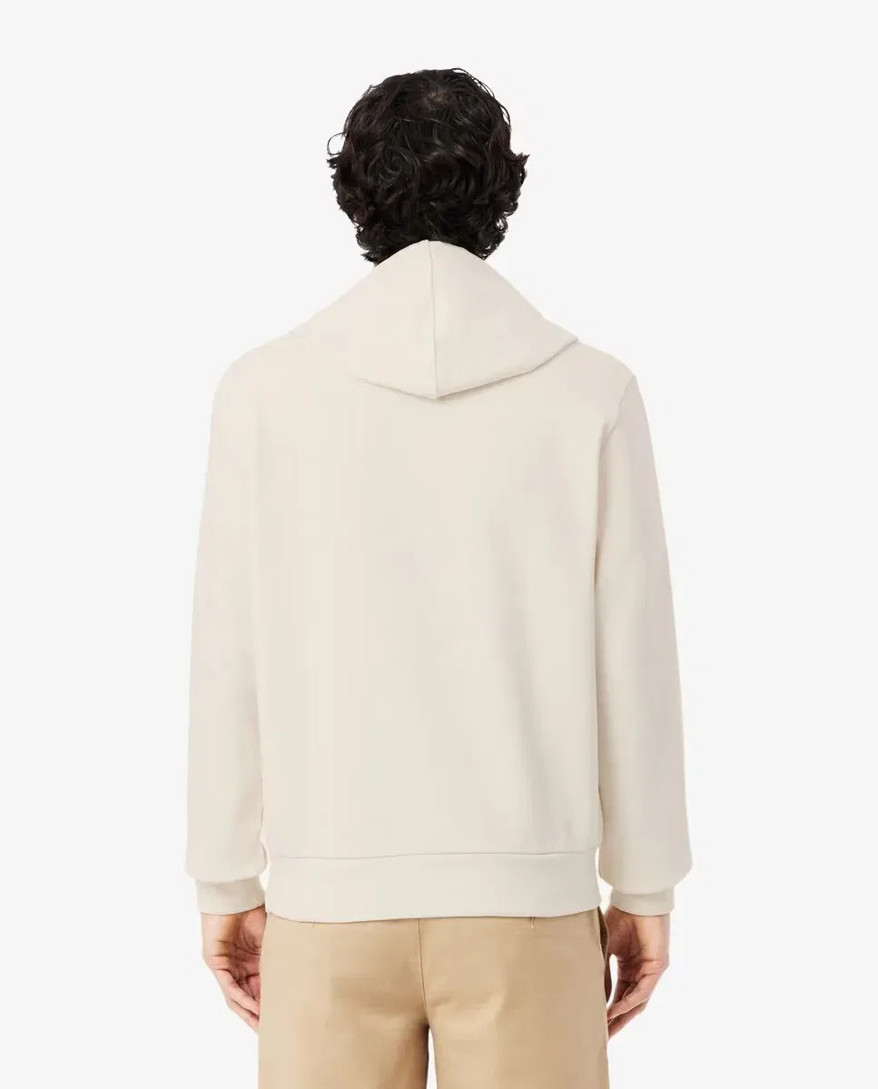 Мужская худи с капюшоном и молнией цветовая блокировка Lacoste, Beige — фото 2
