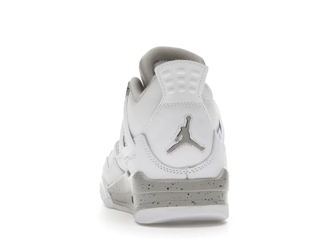 Детские кроссовки с сетчатым верхом Jordan 4 Retro White Oreo (2021) (GS) Jordan, White/Tech Grey-Black-Fire Red — фото 4