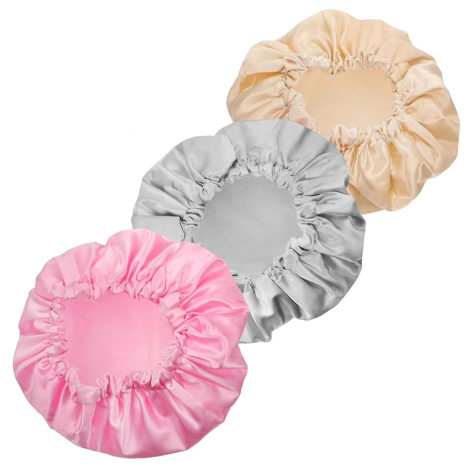 Душевые шапочки, 3 шт., Satin, Ciieeo, 29x29 см, Розовый