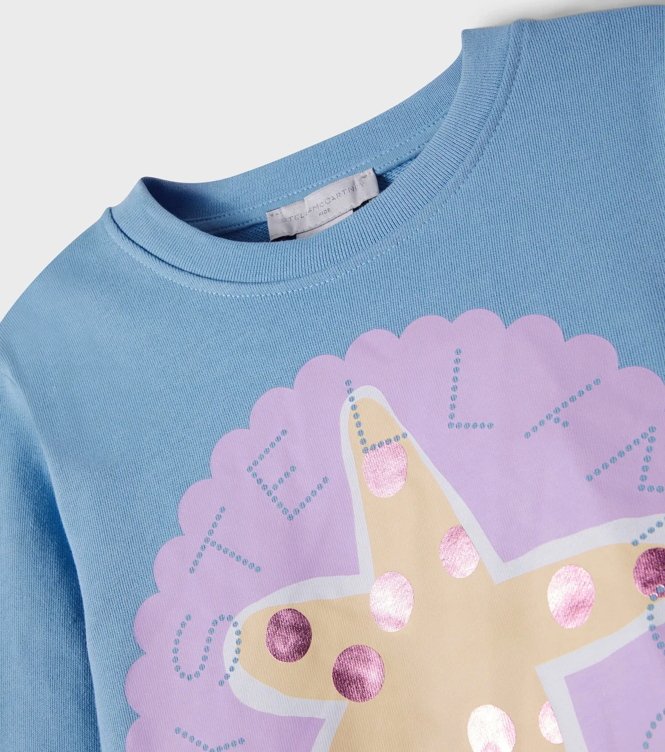 Свитшот из хлопкового флиса с логотипом Stella Mccartney Kids, синий — фото 4