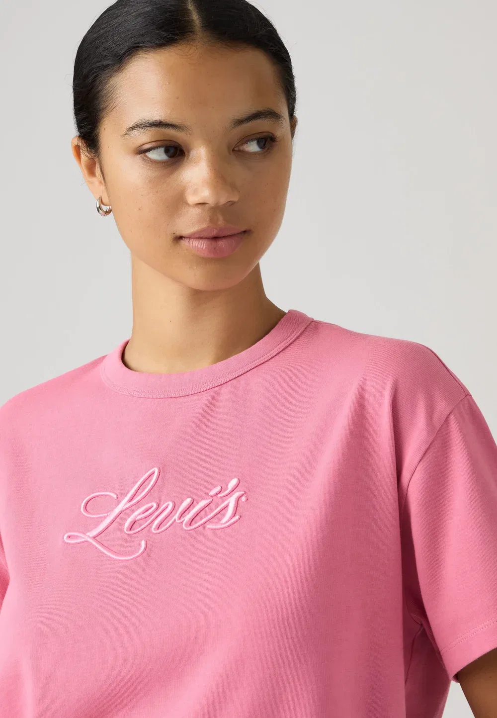 Винтажная футболка - футболка с принтом Levi'S, Corded Script Logo Tameless Rose — фото 4