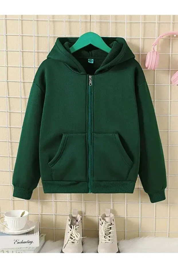 Детское худи на молнии с капюшоном Daxis Sportwear Company, Dark Green