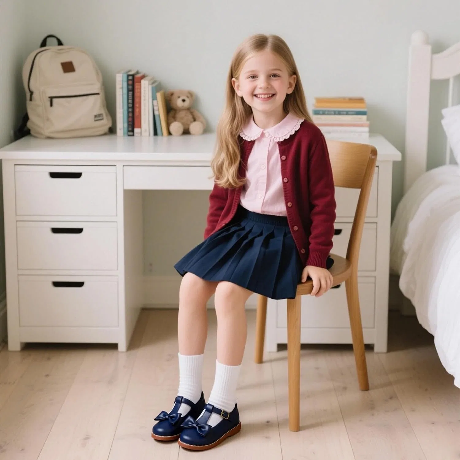 Детские туфли Мэри Джейн для девочек Otter MOMO, Navy Blue — фото 3