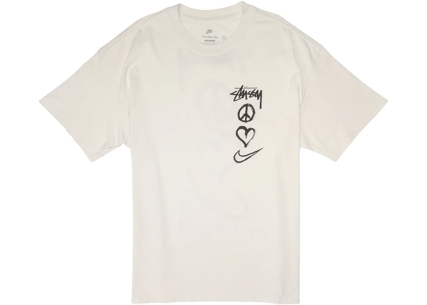 Мужская футболка с принтом Peace Love Swoosh Nike, White