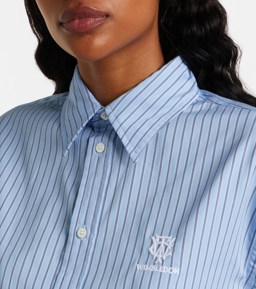 Хлопковая полосатая рубашка Wimbledon Polo Ralph Lauren, синий — фото 3