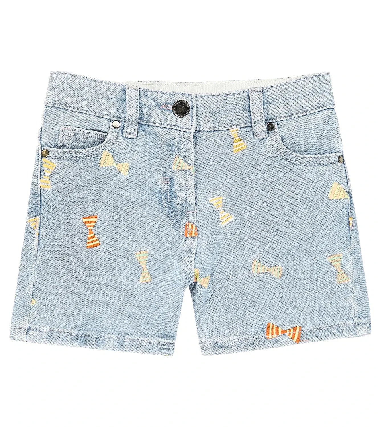 Шорты джинсовые с вышивкой Stella Mccartney Kids, голубой