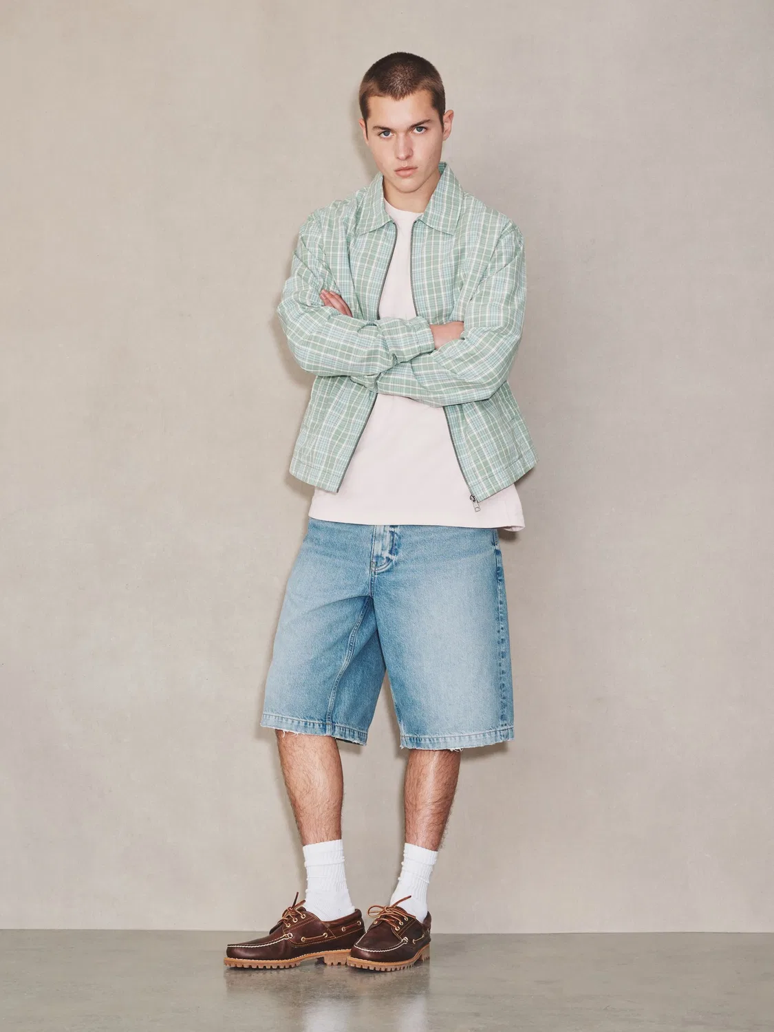 Шорты джинсовые свободные Mid Blue Denim Baggy Jorts Next, Средне-синий — фото 3