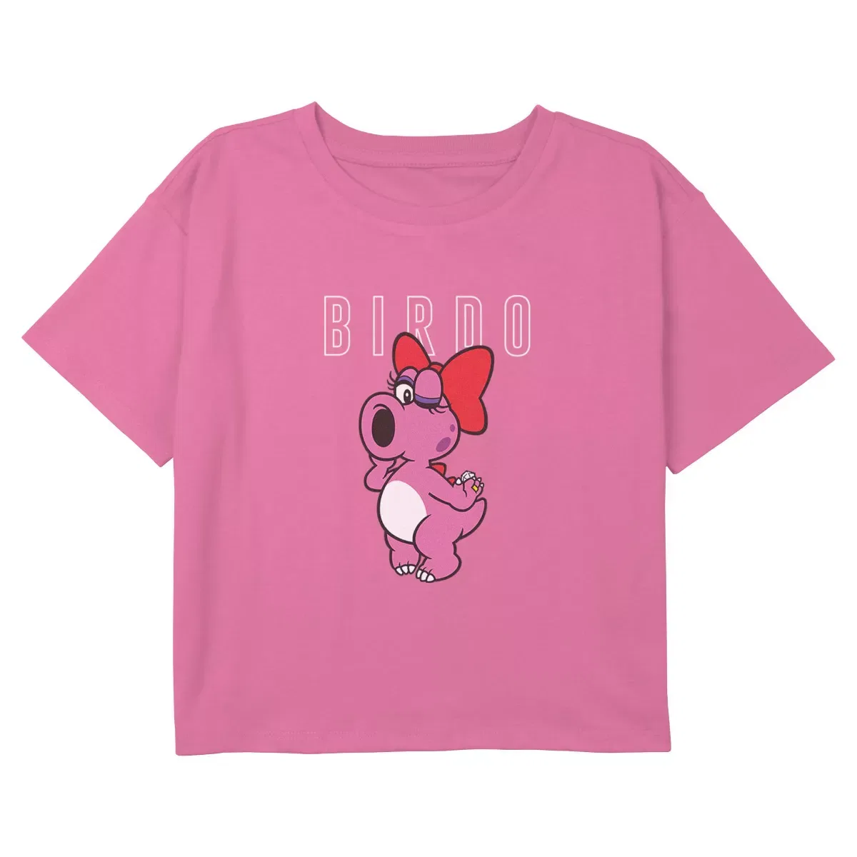 Детское укороченное хлопковое платье-футболка с принтом Cute Birdo Pose Nintendo, Light Pink