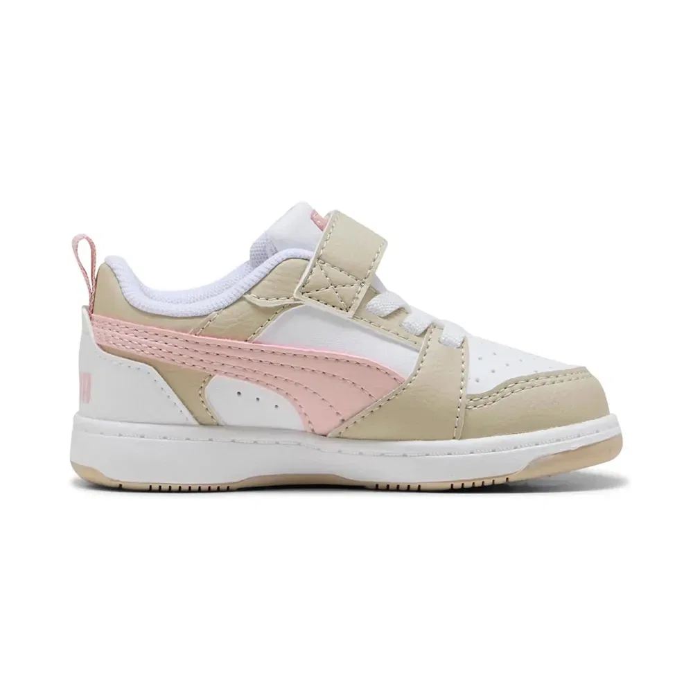 Детские кроссовки для девочек с высоким берцем Puma Rebound V6 Lo AC+, White — фото 3