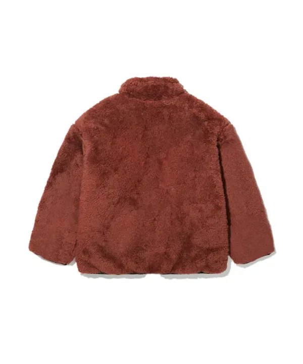 Пальто стриженое с карманами, Kids tag shearing pocket jacket, Brownbreath Kids, кирпично-красный — фото 2