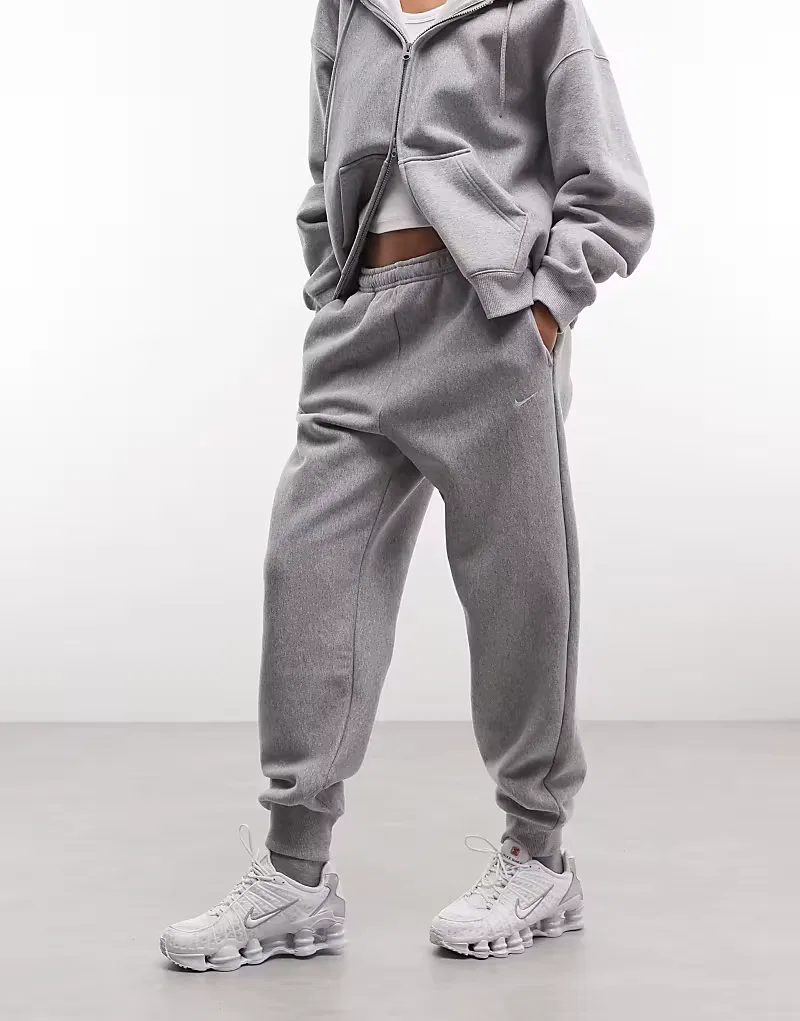 Спортивные брюки Nike Studio Fleece из плотной флиса оверсайз темно-серый — фото 2