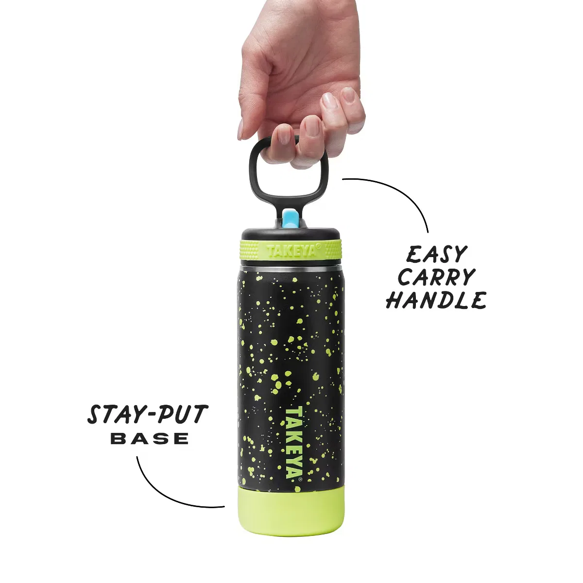 Детская бутылка для воды 21 см с светящейся крышкой и трубочкой Takeya Starry Glow, Starry Glow — фото 3
