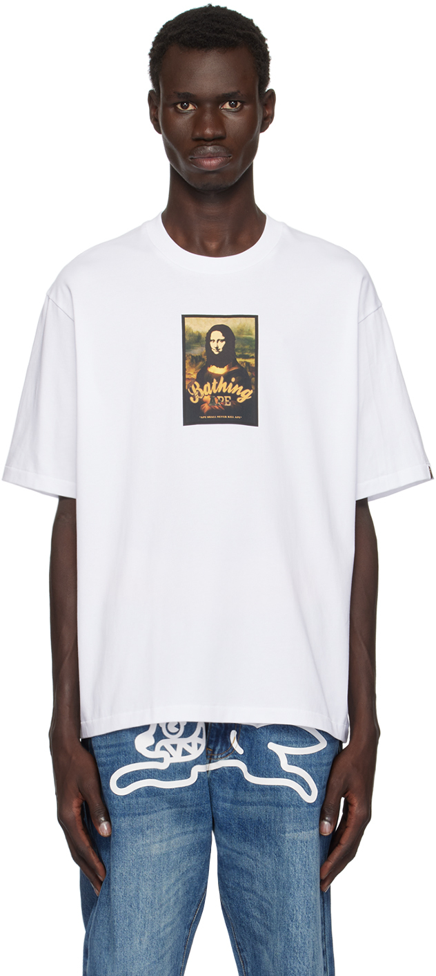 

Футболка свободного кроя с принтом «Art» BAPE, белый