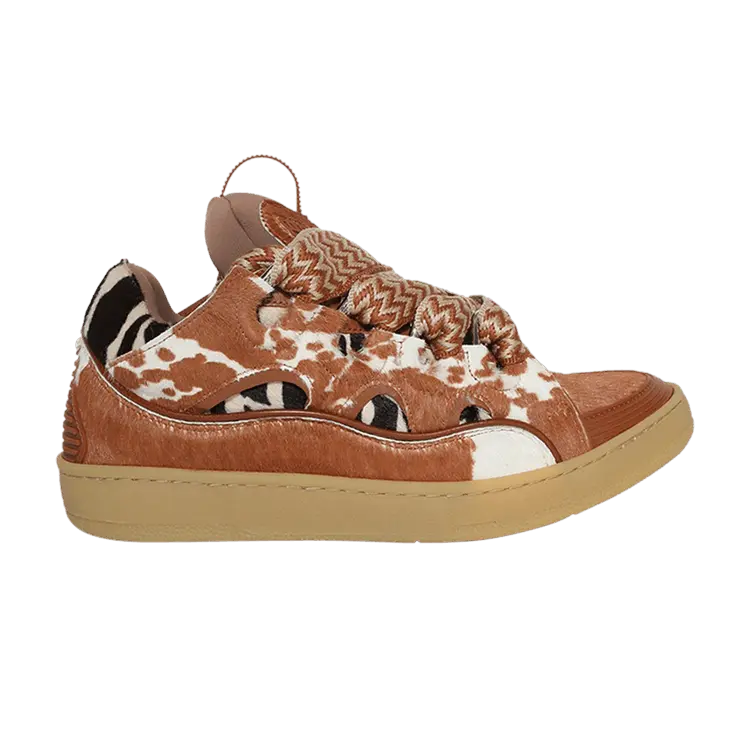

Кроссовки Lanvin Curb Sneaker Pony Effect, коричневый