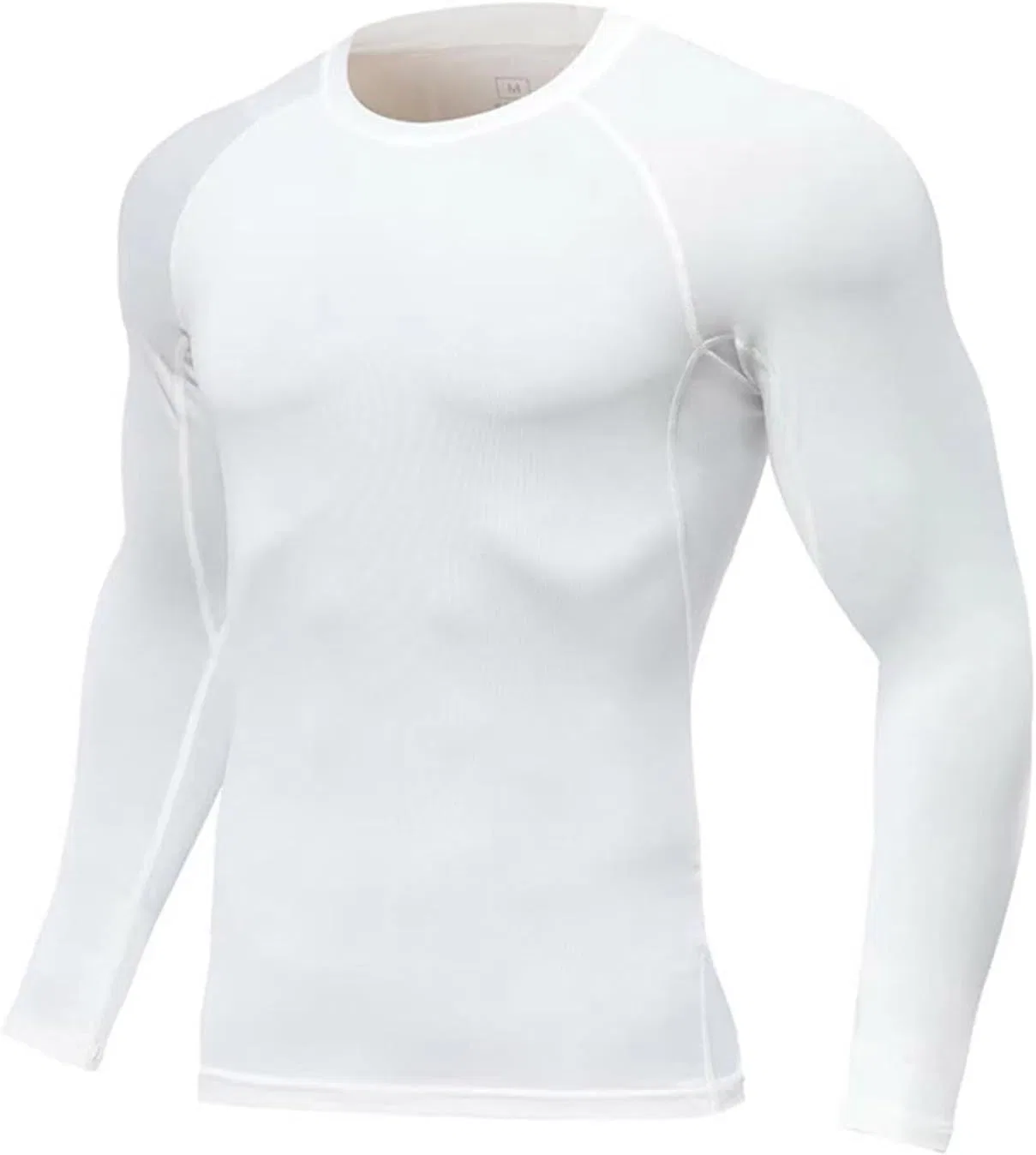 Мужская легкая спортивная футболка с длинным рукавом, White — фото 2