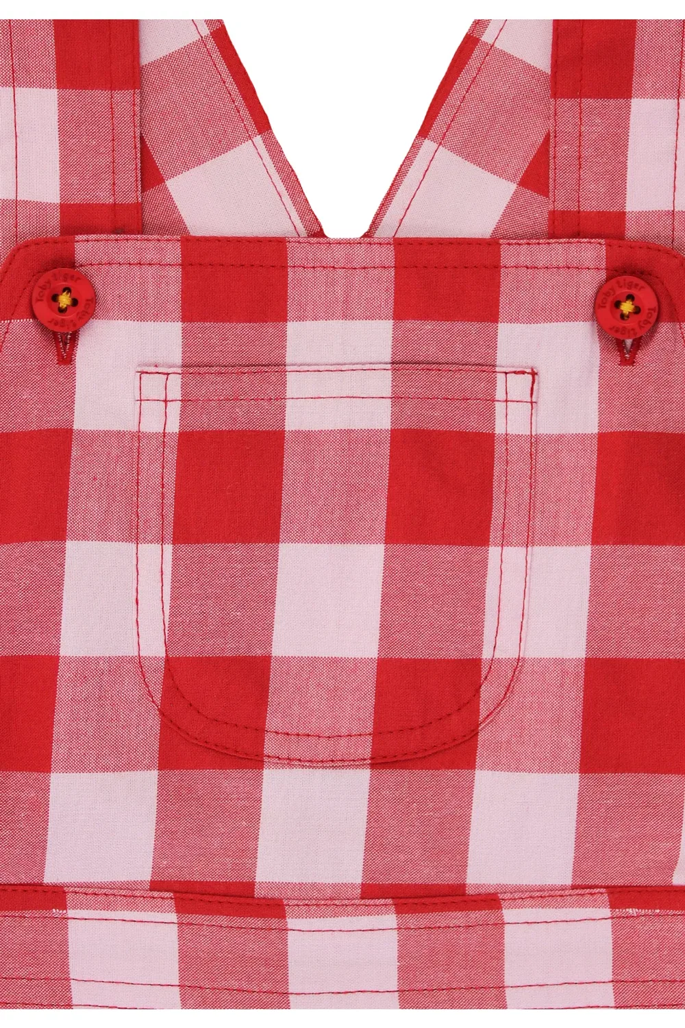 Комбинезон в клетку Gingham Woven Dungarees Toby Tiger, Red — фото 3