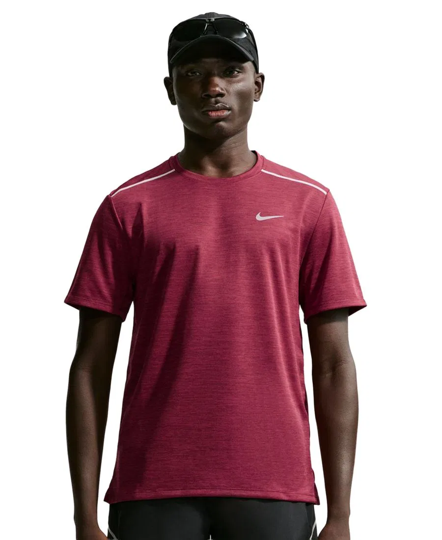 Футболка беговая с длинным рукавом Miler Nike, Tough Red Mystic Date Reflective Silver