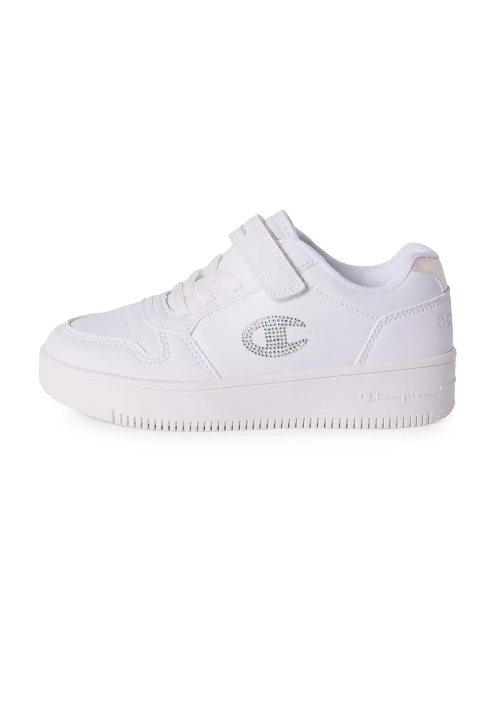 Rd18 платформенные блестящие низкие баскетбольные кроссовки Champion, White And Light Grey