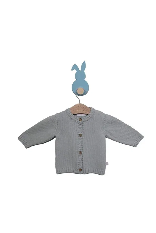 Детский кардиган органический с текстурой L L Louiou Baby Gifts, Mint Green — фото 2