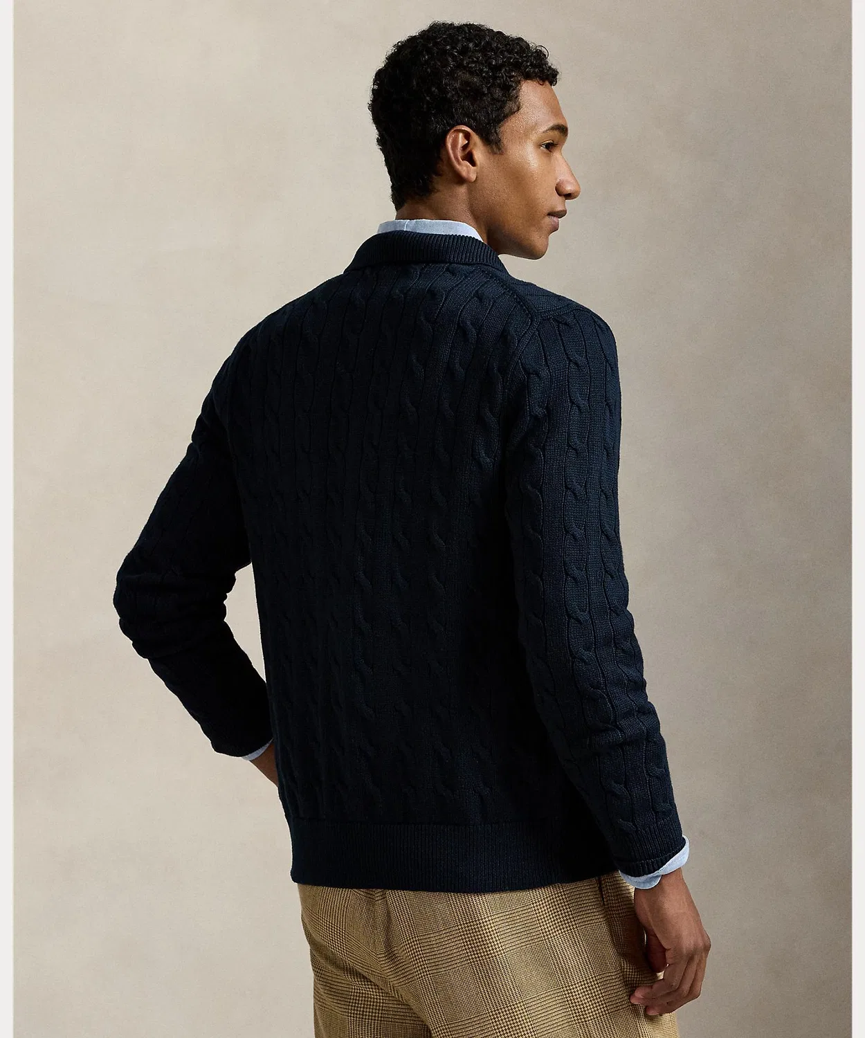 Мужской хлопковый кардиган с длинным рукавомPOLO RALPH LAUREN, Синий — фото 4