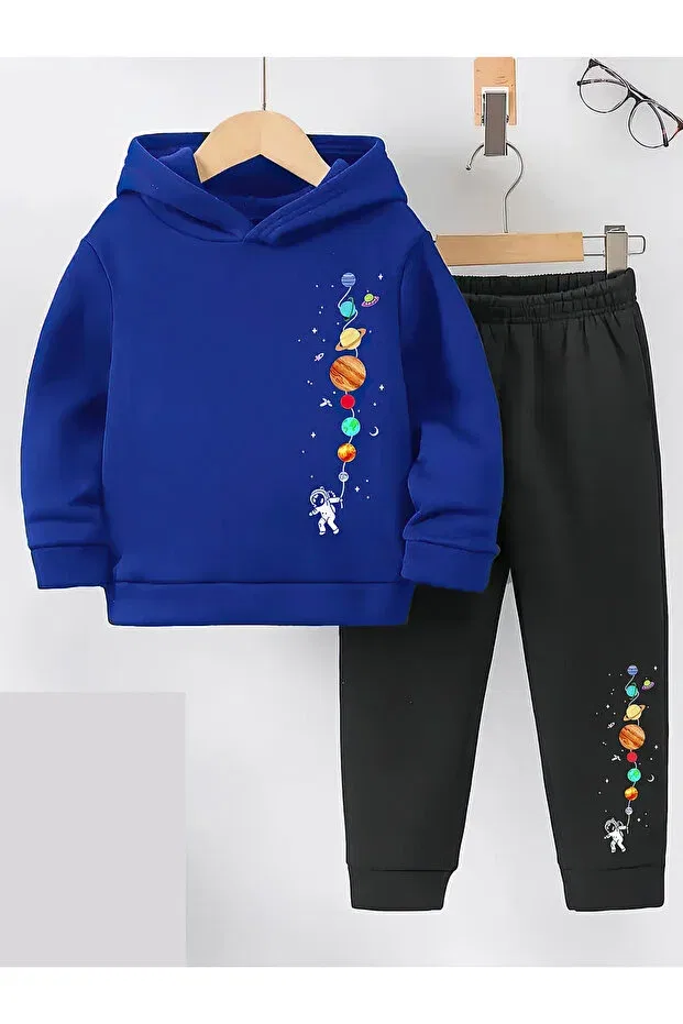 Детский спортивный комплект для девочек с принтом Cactus Collection, Blue