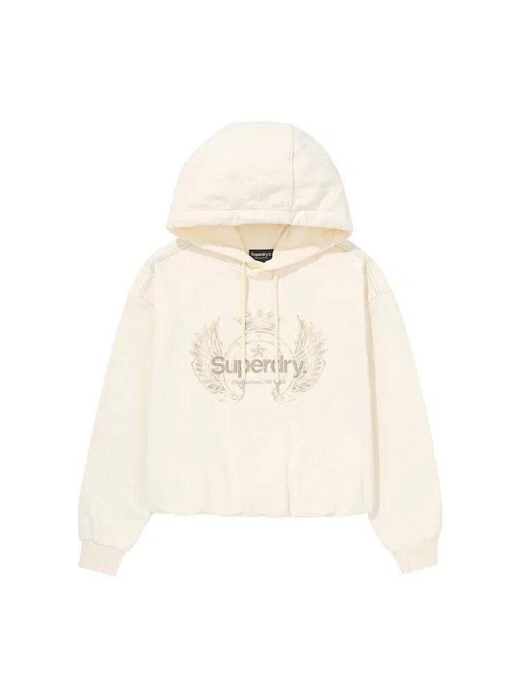 Футболка с длинным рукавом, кроп, модель W SUPERDRY, Cream — фото 3