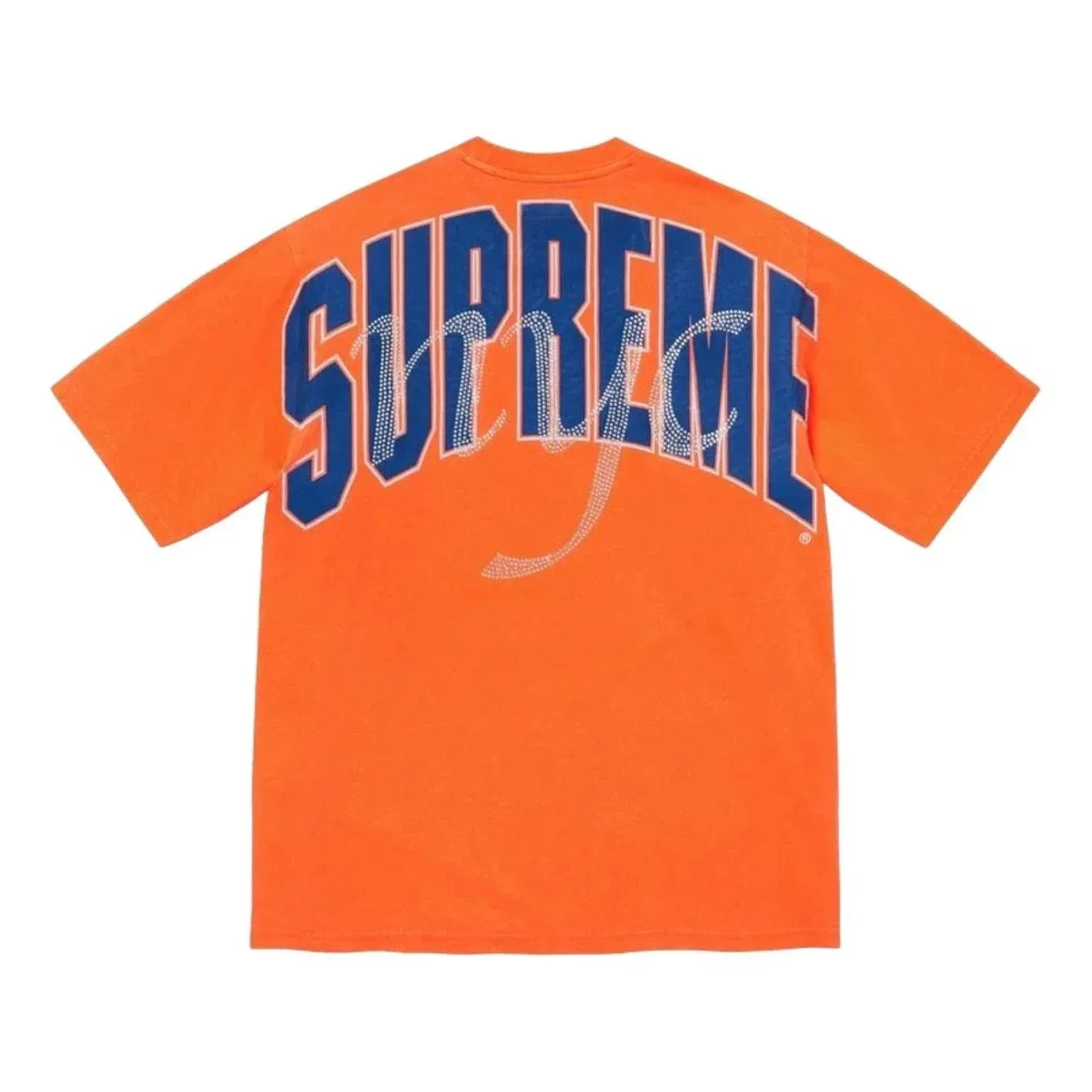 Мужская футболка с принтом Rhinestone Script Supreme, оранжевый