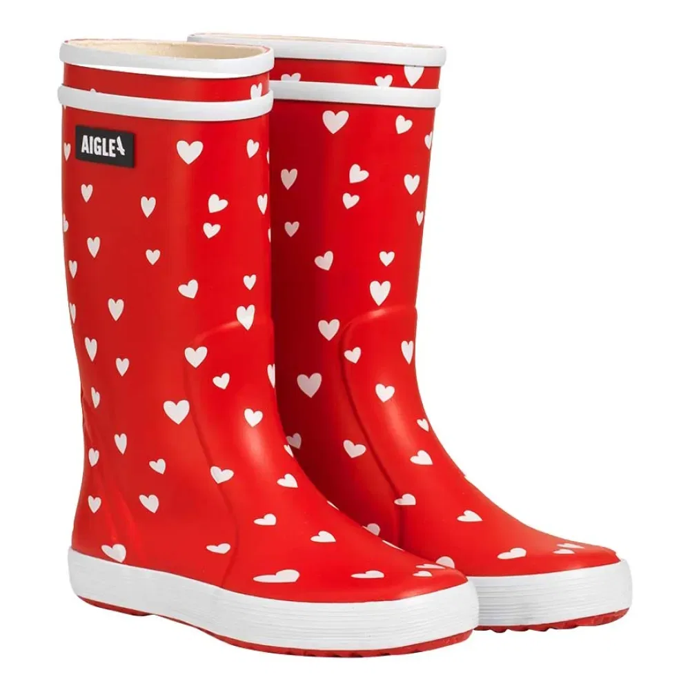 Детские сапоги резиновые с принтом Lolly Pop Play3 Aigle, Red — фото 2