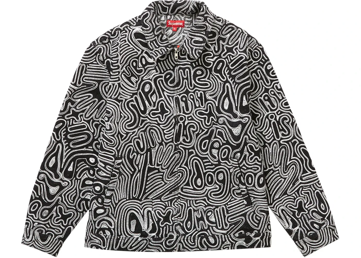 Мужская джинсовая куртка с цепной строчкой Supreme, Black