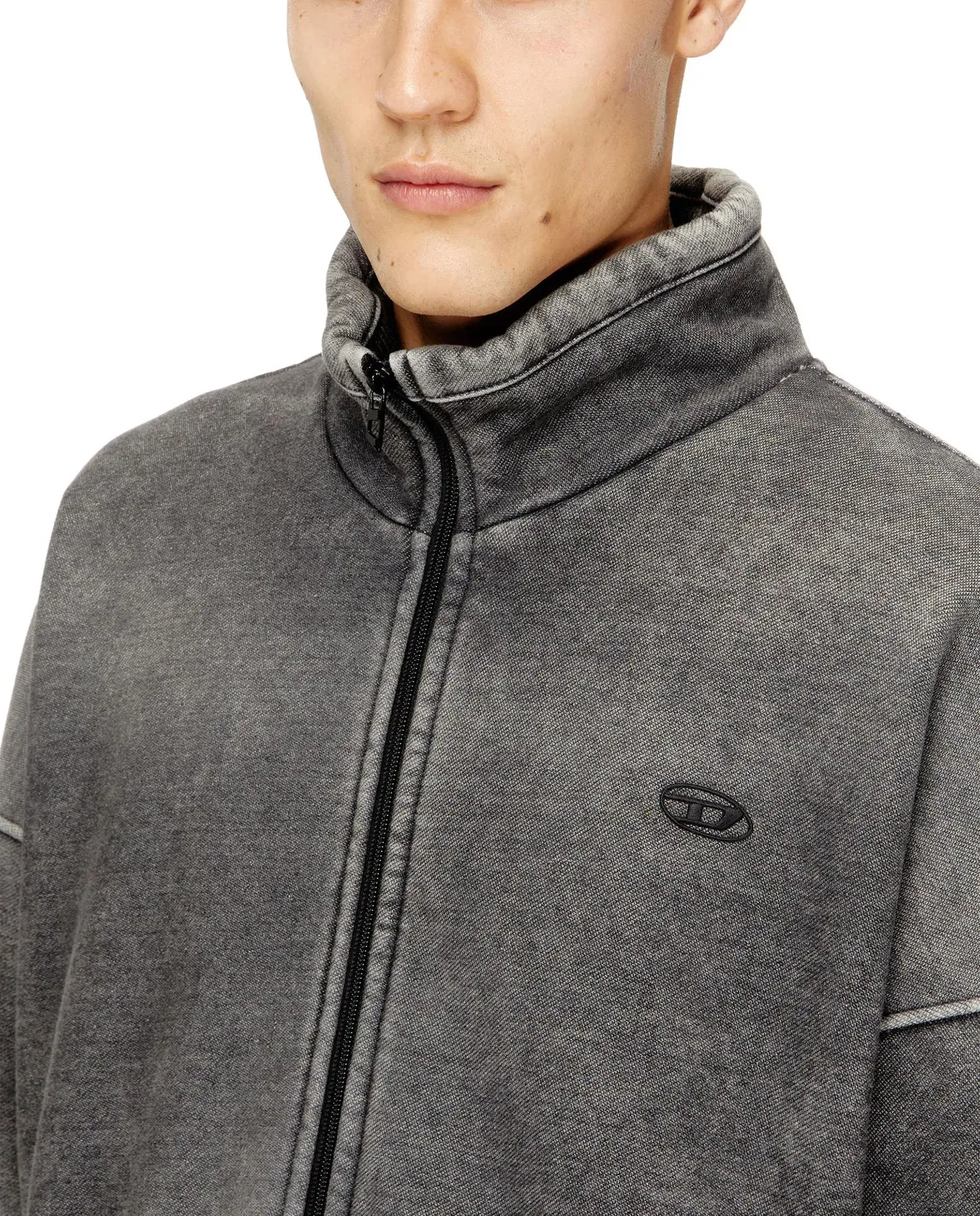 Мужская куртка с эффектом выцветания Diesel, Цвет Gris Oscuro — фото 3