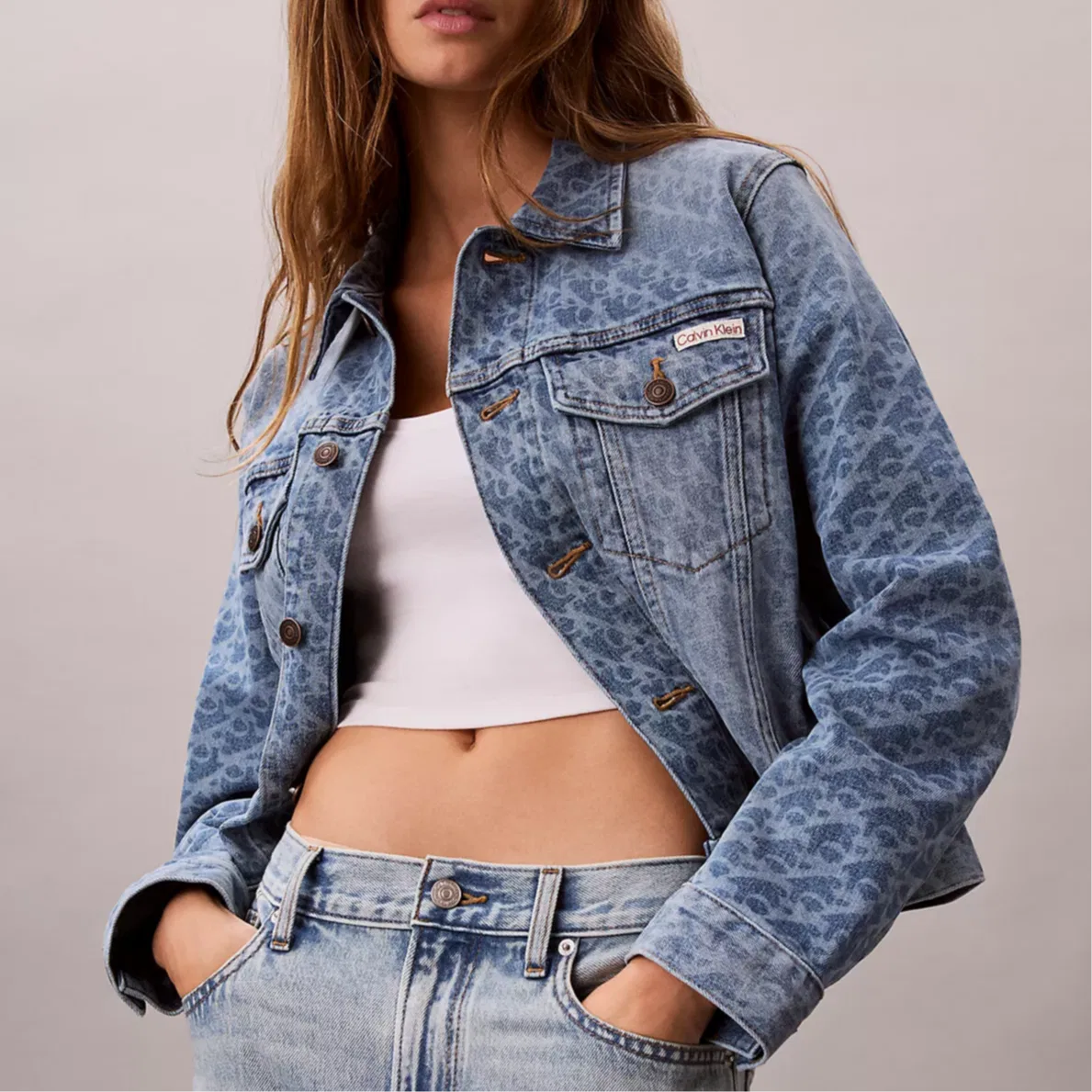 Женская джинсовая куртка Calvin Klein, Blue — фото 4