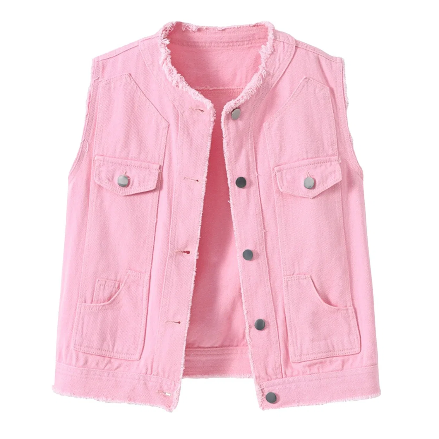 Женский джинсовый жилет без рукавов, Colore: Rosa