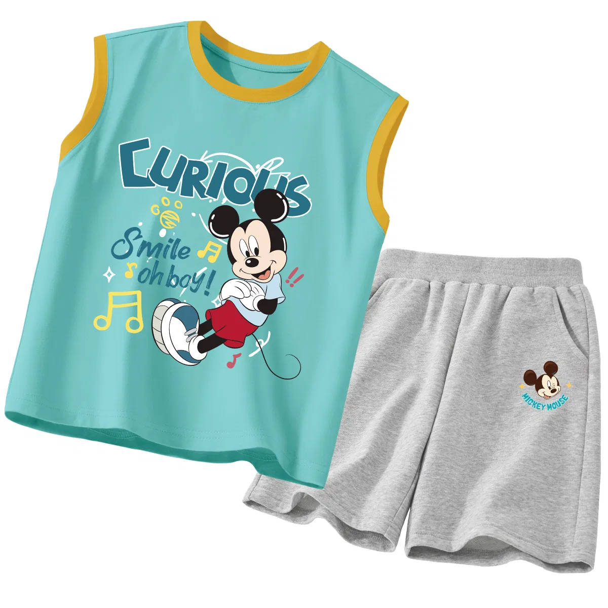 Детский спортивный костюм с круглым вырезом, Disney, Diyun Relaxed Orange Blue+Diquai Star K Gray