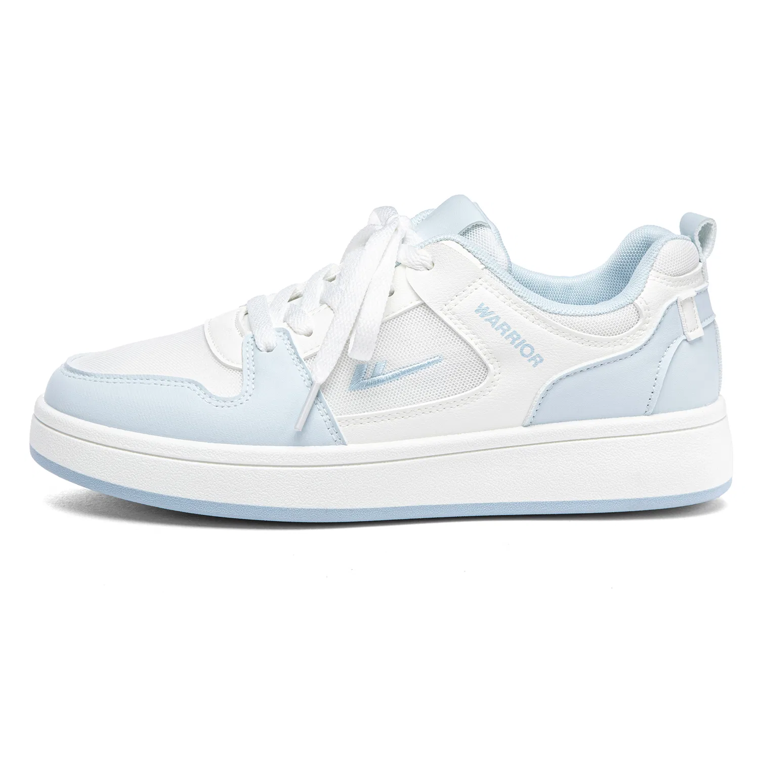 Детские кроссовки для скейтбординга с низким верхом Textile Synthetic Leather, WARRIOR, Ecru Light Blue