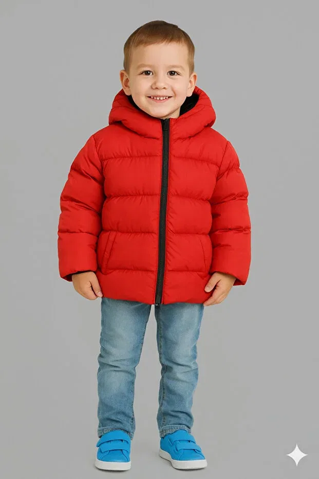 Детское пальто для девочек с капюшоном Basics Blayn Jeans, Red