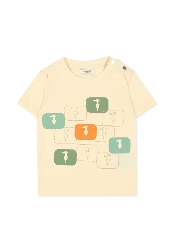 Футболка с принтом животных Tru Trussardi Junior, бежевый