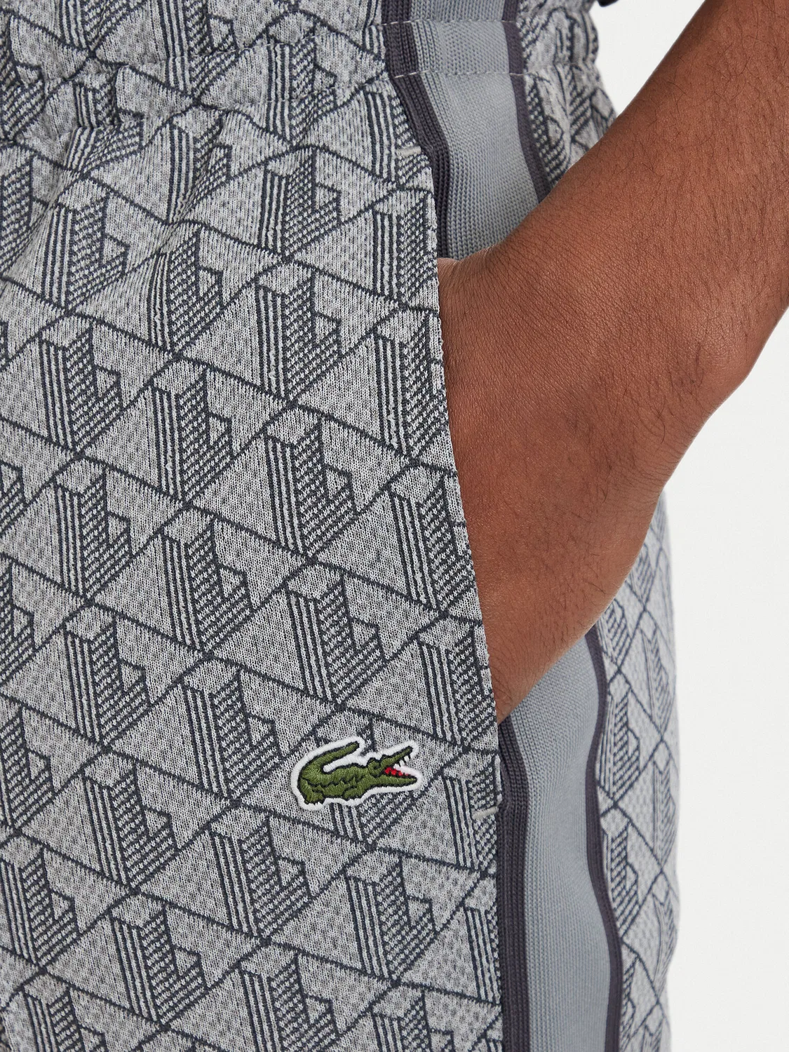Мужские спортивные штаны стандартного кроя Paris Monogram Lacoste, серый — фото 4