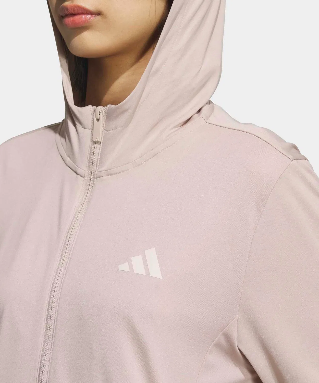 Женский худи с принтом Must-Have UV Knit Full Zip Adidas, Beige — фото 3