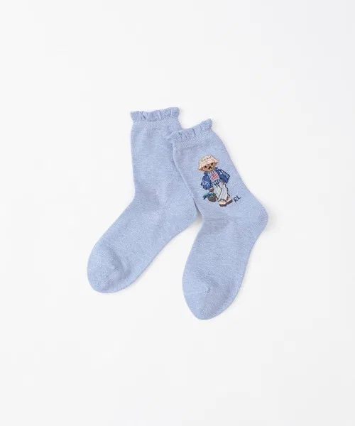 Детские носки с принтом Blueberry Bear POLO RALPH LAUREN, Blue