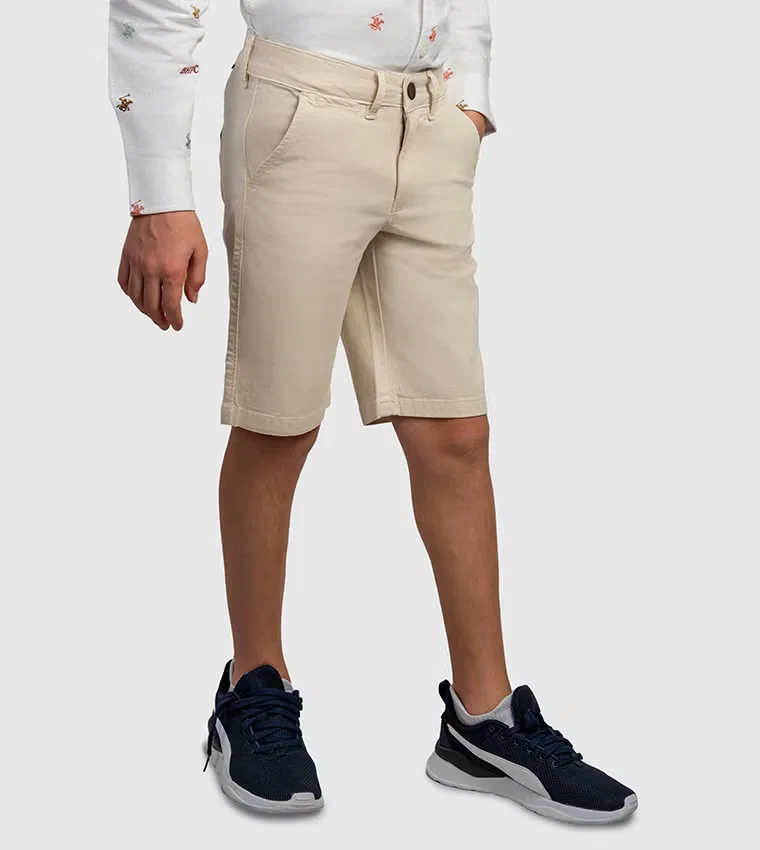 Шорты тканые детские модель 10302-B4706-DAWN-BIRCH-10-11Y Beverly Hills Polo Club, белый — фото 2