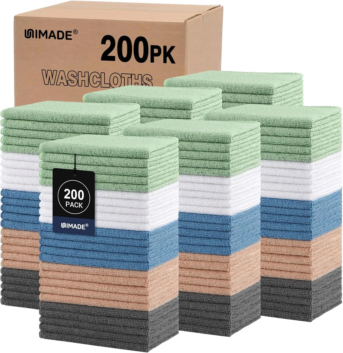 Салфетки для лица UNIMADE, 200 шт, 12x12 дюймов, мультиколор