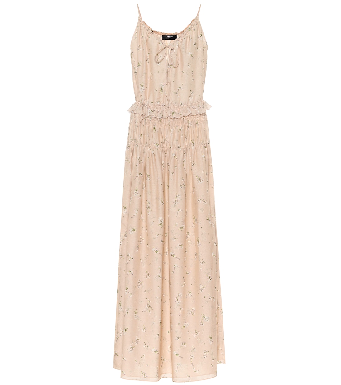 

Шелковое платье макси с цветочным принтом Amiri, Nude