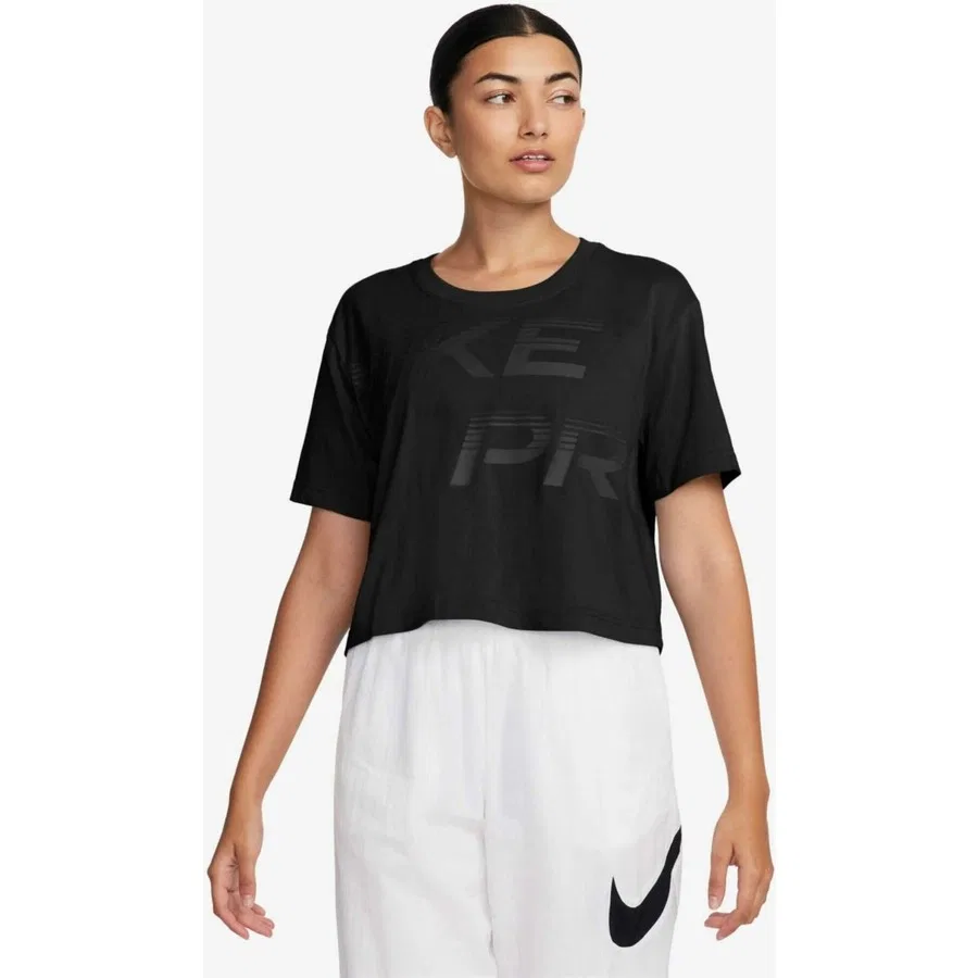 Женская футболка с принтом Nike Pro Dri-Fit Graphics, XS, Черный