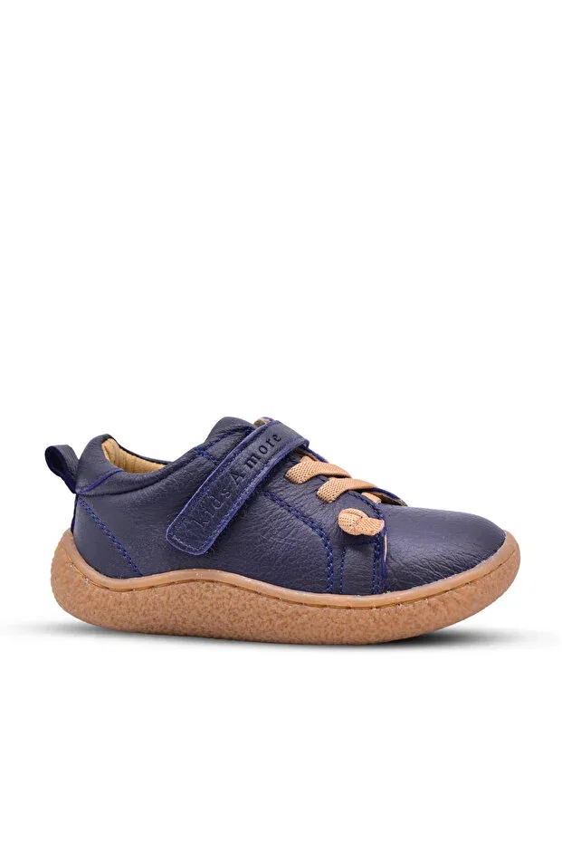 Детские туфли для девочек кожаные на плоской подошве Nicolo elastic leather Kids A More, Navy Blue