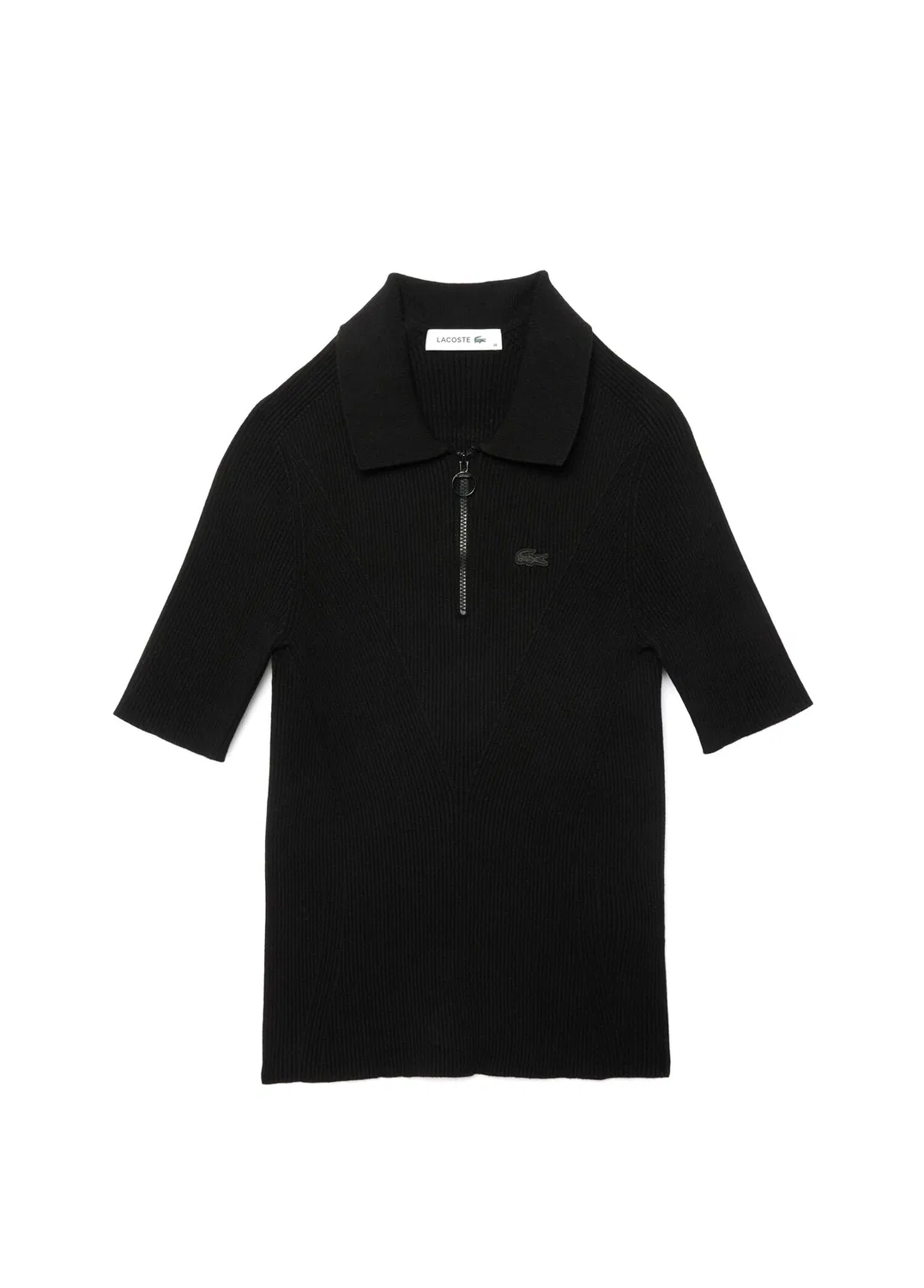 Трикотаж Lacoste Slim Fit с полузастежкой-молнией, черный — фото 4