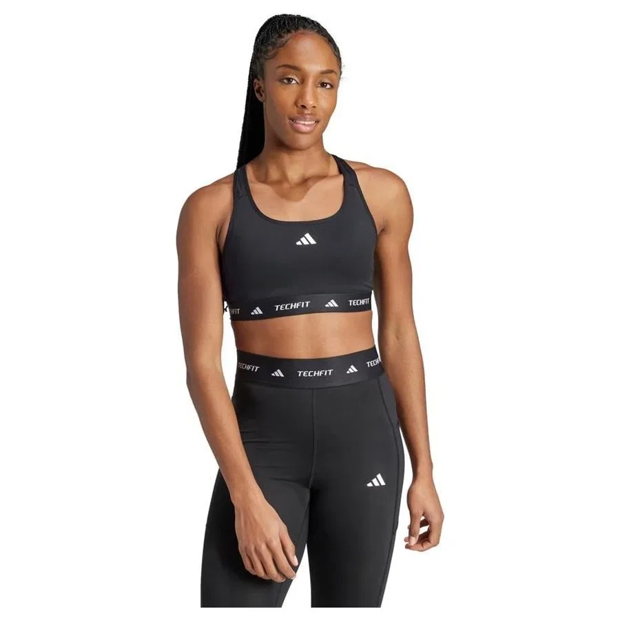 Спортивный бюстгальтер с перекрестной спинкой, модель TF BRA, adidas, Черный — фото 3