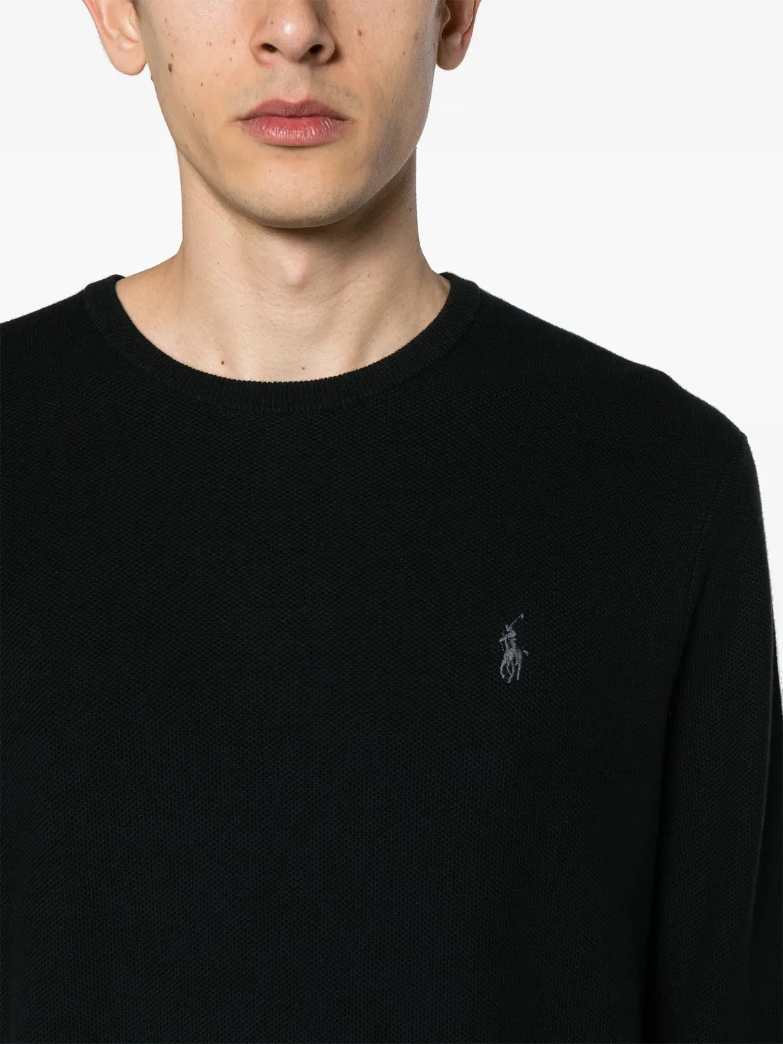 Джемпер из хлопка с вышитым логотипом Polo Ralph Lauren, черный — фото 4