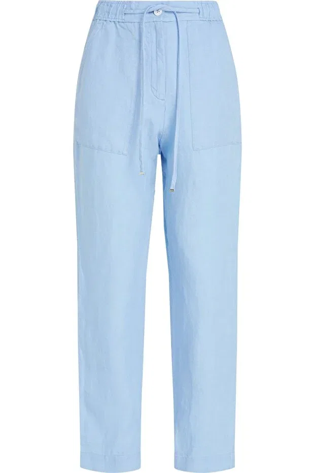 Женские широкие брюки из льна Tommy Hilfiger, C1Z Vessel Blue — фото 3